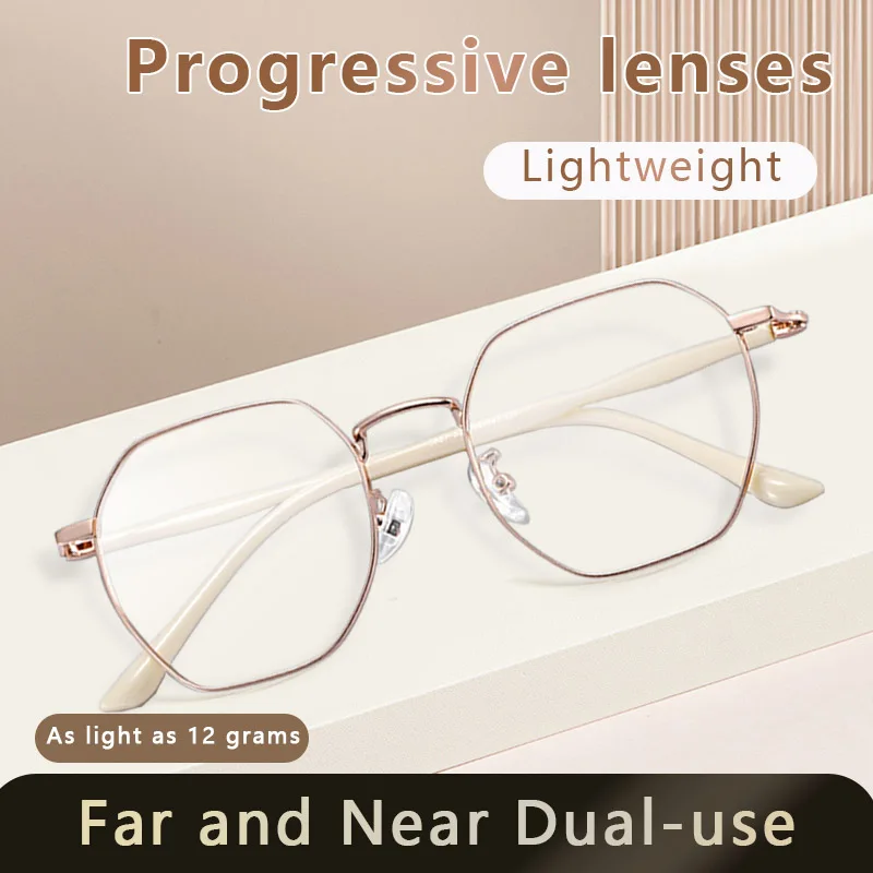

Progressive Multifocus Reading glasses for Women,Anti Blue Ray Anti-fatigue Presbyopia Eyeglasses