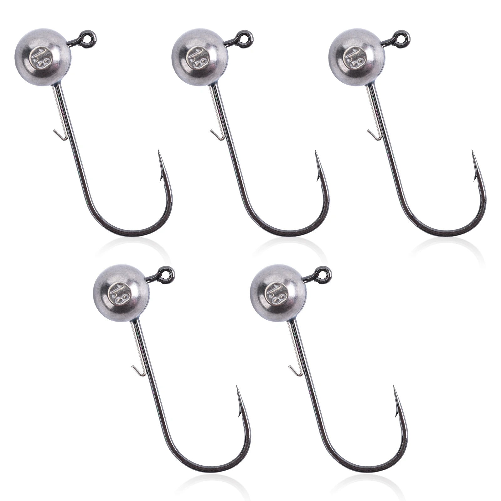 

3/4/5pcs Tungsten Jig Head Hook 1.8g/2.7g/3.5g/5.3g/7g Round Ball Jig Head Tungsten Hooks Soft Worm Lure Fishing Accessories