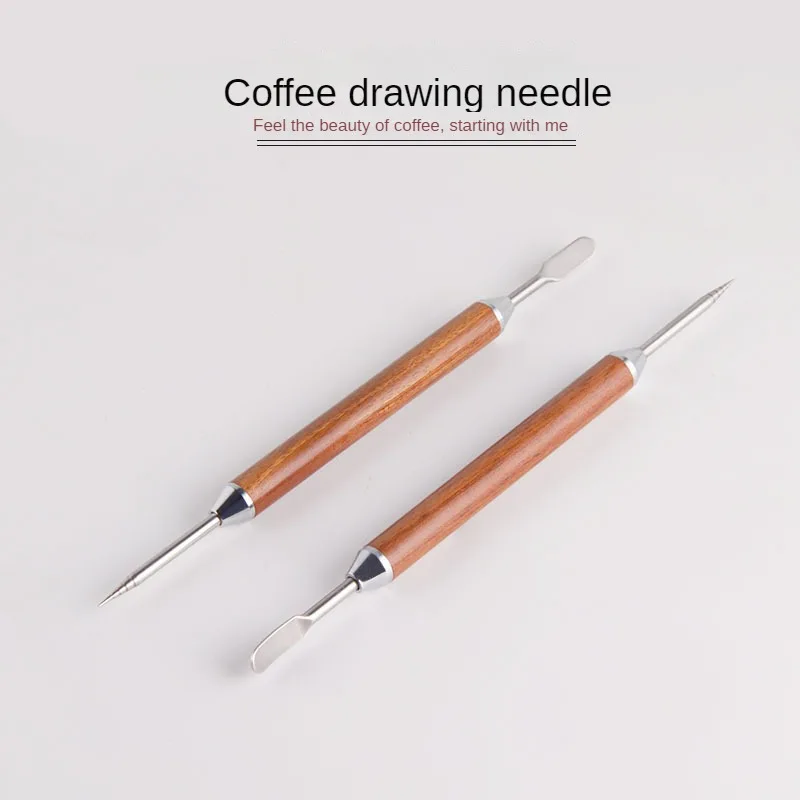 Latte art needle rosewood handle carved needle carved stick fancy coffee appliance Italian coffee accessories