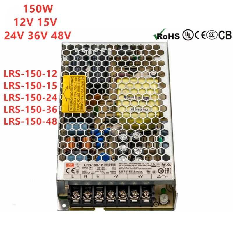 

Mean Well LRS-150-12V 15V 24V 36V 48V Switching Power Supply meanwell AC/DC 150W Single Output