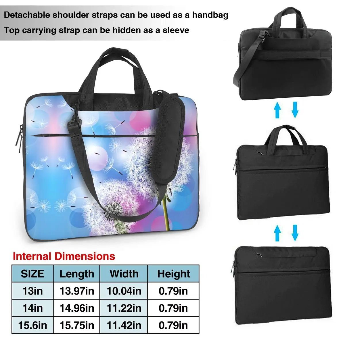 Laptop Bag Beautiful Dandelion Notebook Pouch Fashion Simple 13 14 15 Travel Shockproof Computer Bag For Macbook Air Acer Dell