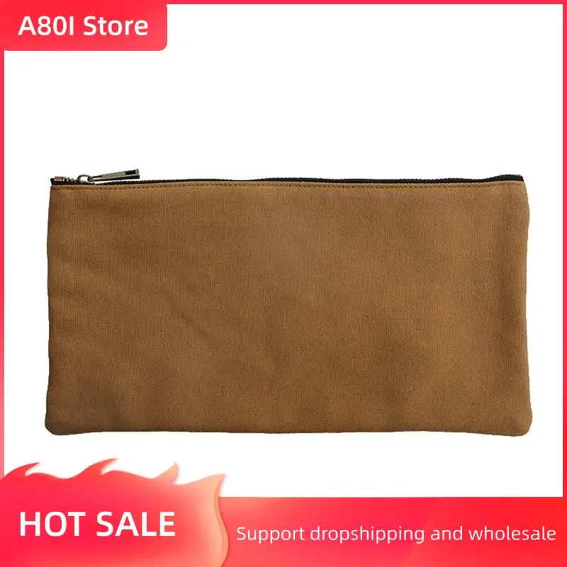 

A80I Canvas Tool Pouch Bags Zipper Small Multipurpose Organizer Pouch,With Buckle,For Storage Tools Items Portable Supplies Dura