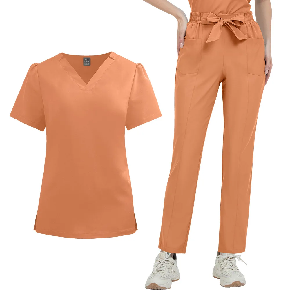 Fashion Women Scrubs Sets Hospital Medical Uniforms Beauty Salon Spa Work Suits Nurses Accessories Dental Clinic Lab Workwear