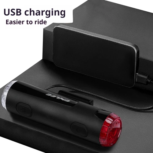 Imagen 2 del producto ENLEE luz trasera de bicicleta recargable por USB luz de advertencia de seguridad de bicicleta impermeable para casco MTB luz trasera de ciclismo