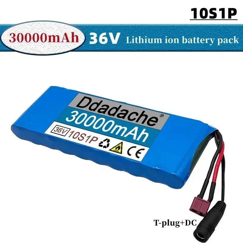 

Rechargeable Battery Pack 100% Original New 36V 30000mAh 10S1P 18650 Lithium Ion Electric Bicycle Scooter Belt 20A BMS 36V 30Ah