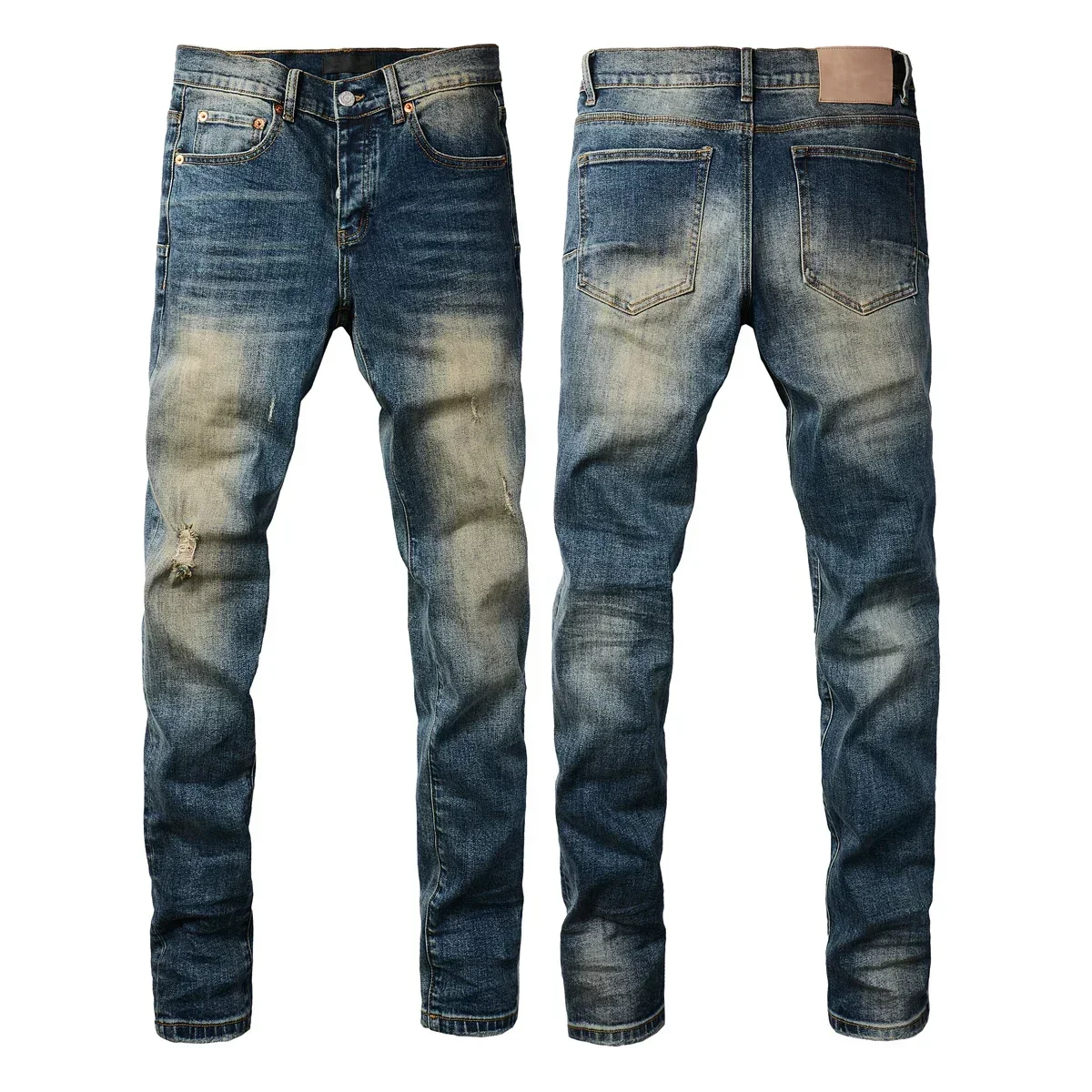 

Men's High Quality Jeans Streetwear Distressed Stretch Skinny Destroyed Ripped Jeans y2k clothes men