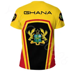 2024 Summer New Hot Round Neck Casual 3d Printed Men's T-shirt African Regional Pattern T-shirt Ghana Flag Casual Shirt 6xl