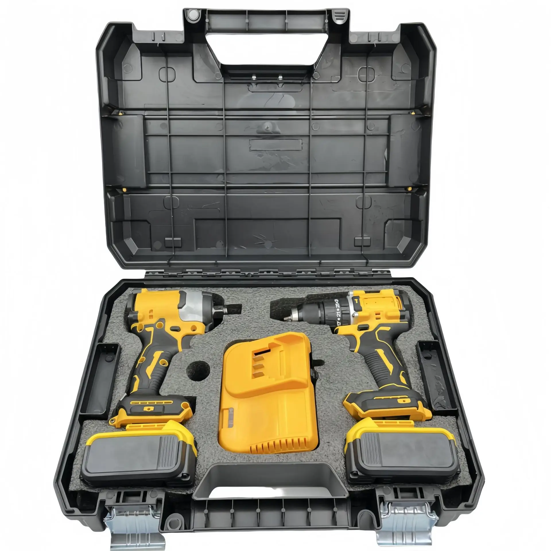 

2025 Brushless electric drill 21v screwdriver set lithium battery drill two-piece set of electric tools kit