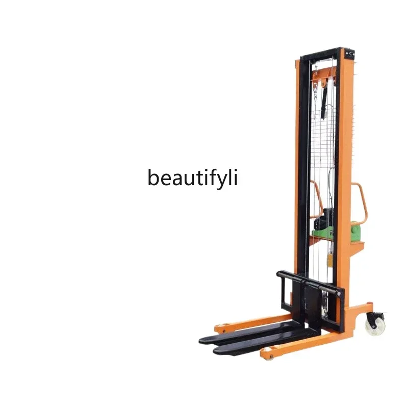 Double door 4 meters electric stacking height electric manual forklift stacking machine