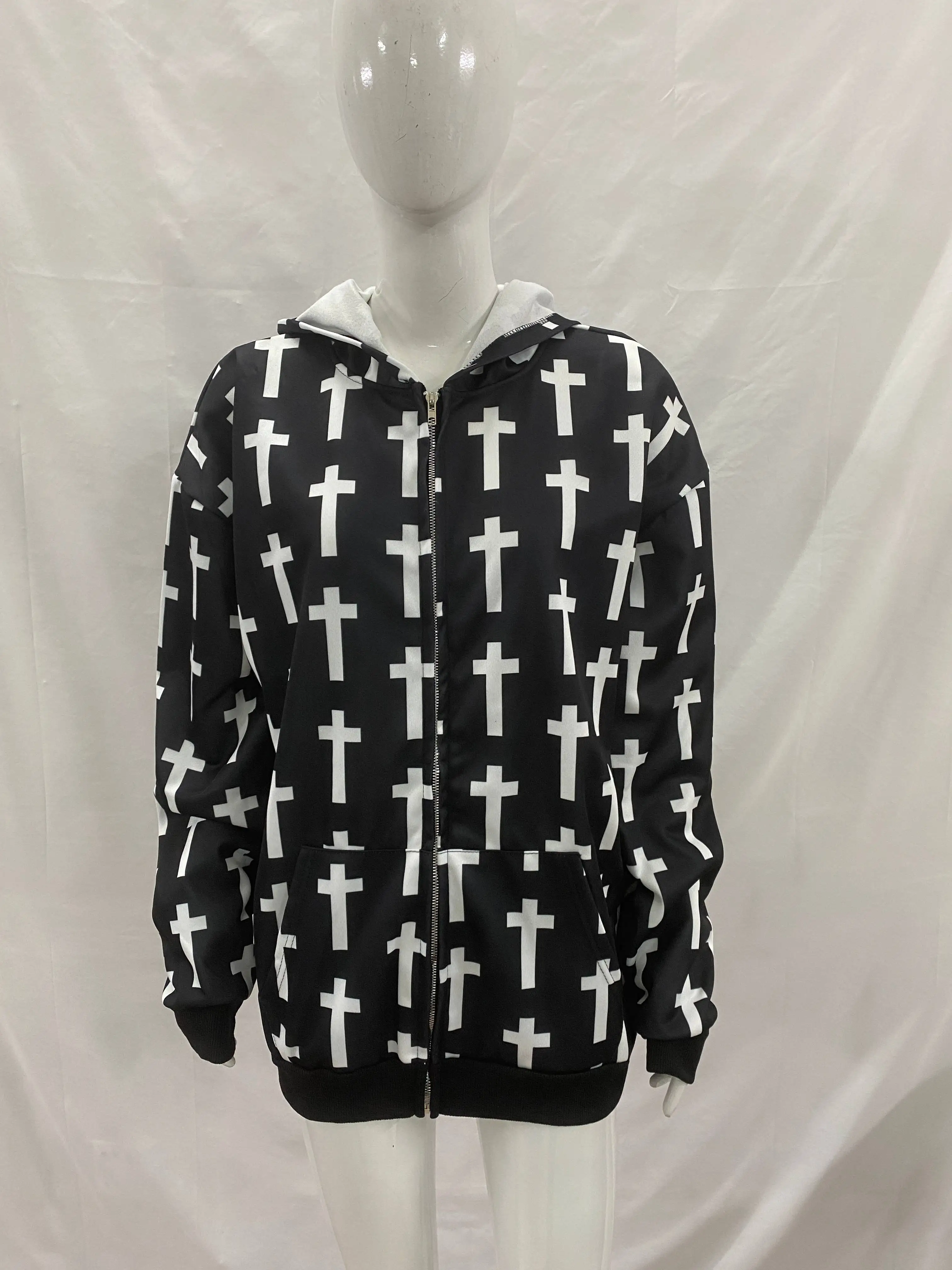 2025 hommes et femmes mode gothique rue tendance personnalisé imprimé sweat à capuche avec fermeture éclair hiver nouveau Y2k vêtements Lulu sweat à capuche