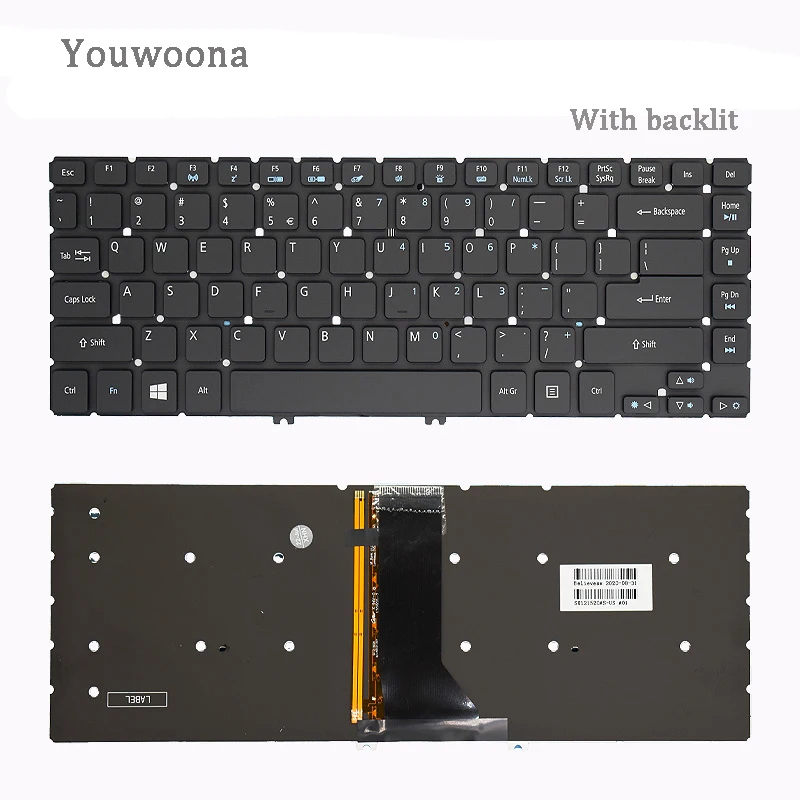 

New Laptop Keyboard With Backlit For ACER R7-572 R7-572G R7-571G MS2317 V5MM1