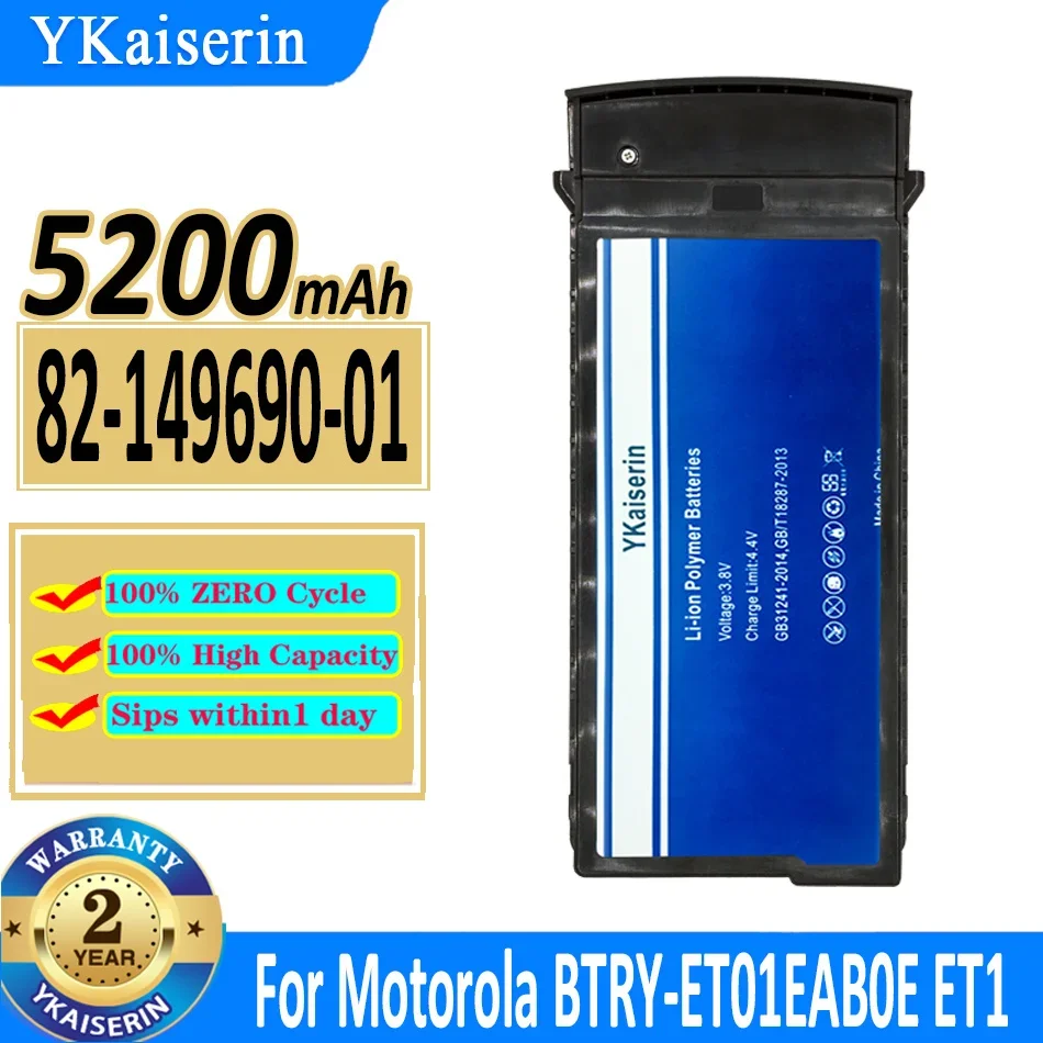 

5200mAh YKaiserin Battery 82-149690-01 8214969001 For Motorola Moto ZEBRA BTRY-ET01EAB0E ET1 Volts Bateria