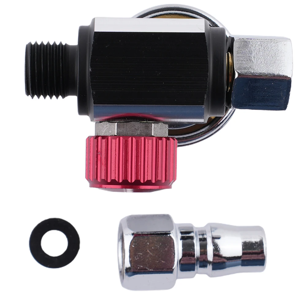 Precision 1/4 Air Valve Regulator with Pressure Readout and Nozzle for Mini Air Conditioner and For Spray Work
