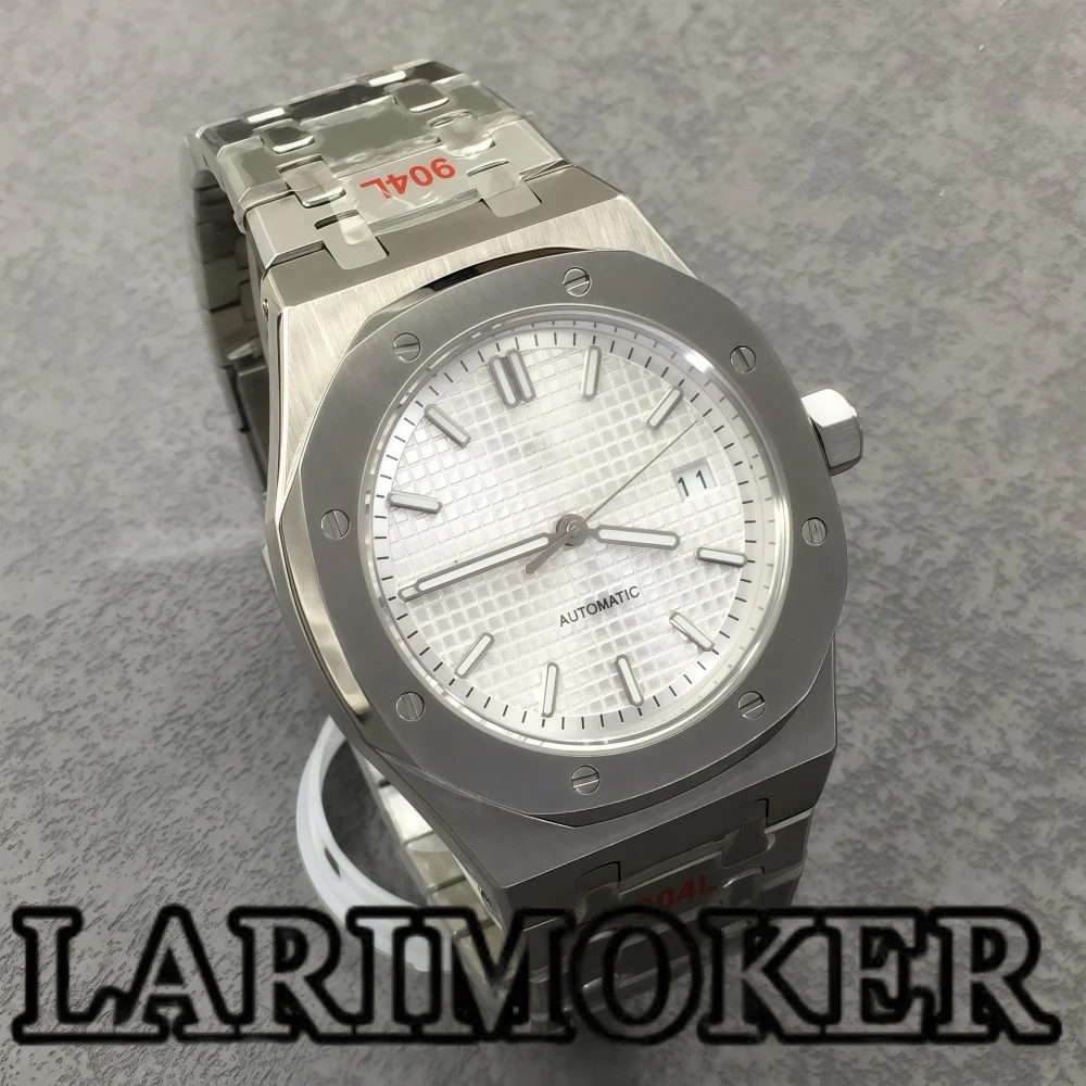 LARIMOKER 41MM Men's Mechanical Watch NH35 Automatic Movement Sapphire Glass Stainless Steel Case Luminous Dial Waterproof Watch