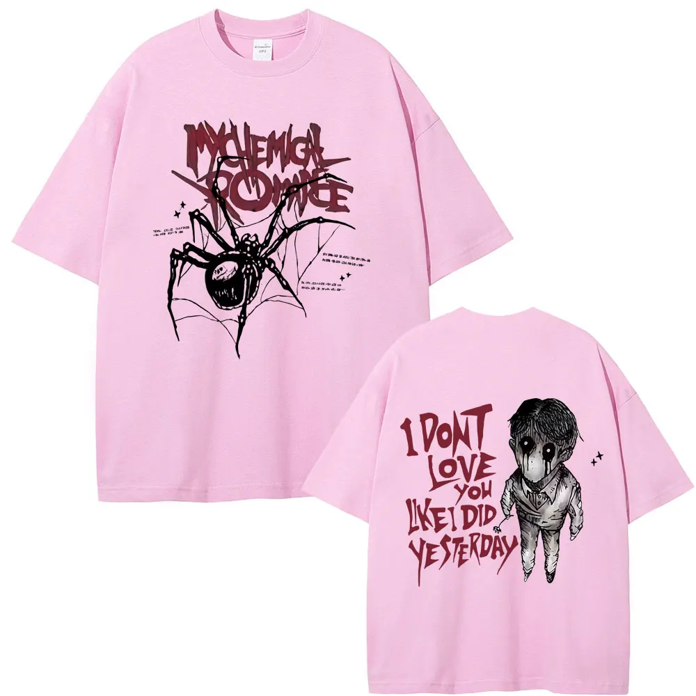 بلدي الكيميائية الرومانسية العرض الأسود أنا لا أحبك كما فعلت أمس تي شيرت الرجال روك الشرير ايمو العنكبوت الجرافيك تي شيرت #5