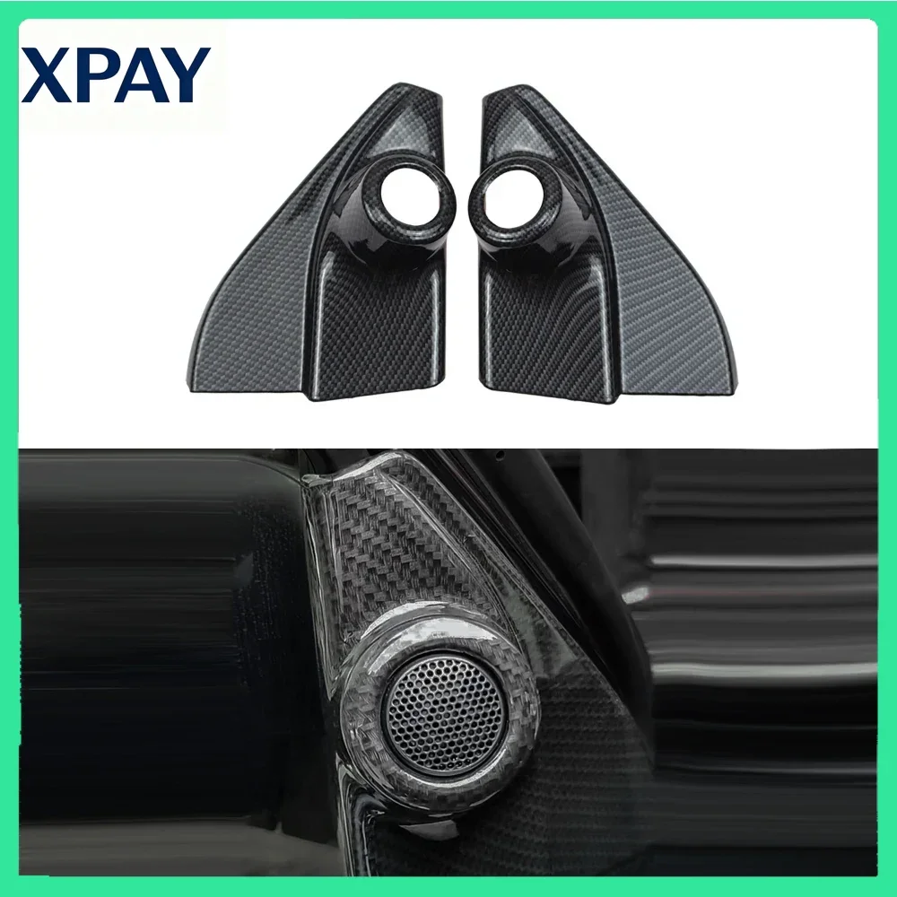 For 2pcs Carbon Fiber Color Bamboo Grain Car Pillar Speaker Frame Trim for Toyota Hilux Revo Conquest 2015-2021 Toyota For tuner