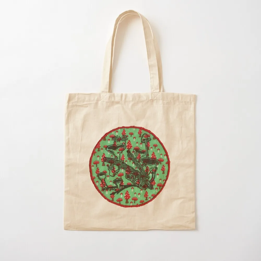 Mushroom Cups on a Branch Tote Bag bag luxury women custom canvas bag Canvas stote