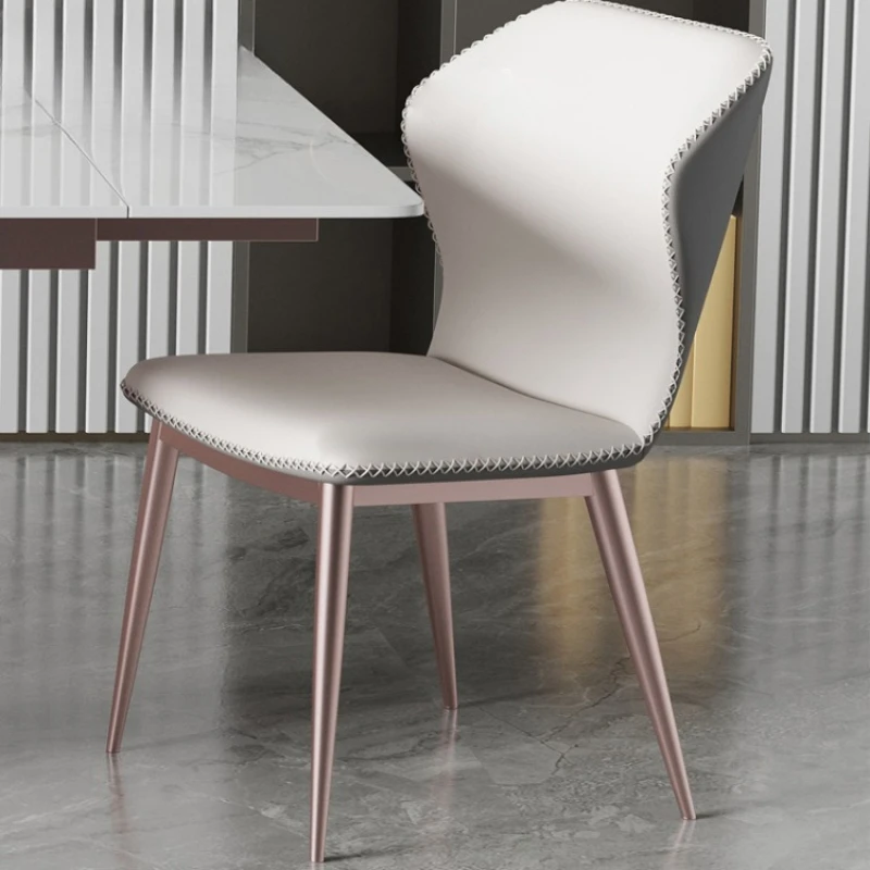

Modern Minimalist Dining Chairs Italian Leather Luxe - High Back Restaurant Cafe Hotel Reception Chairs Ergonomic Seating