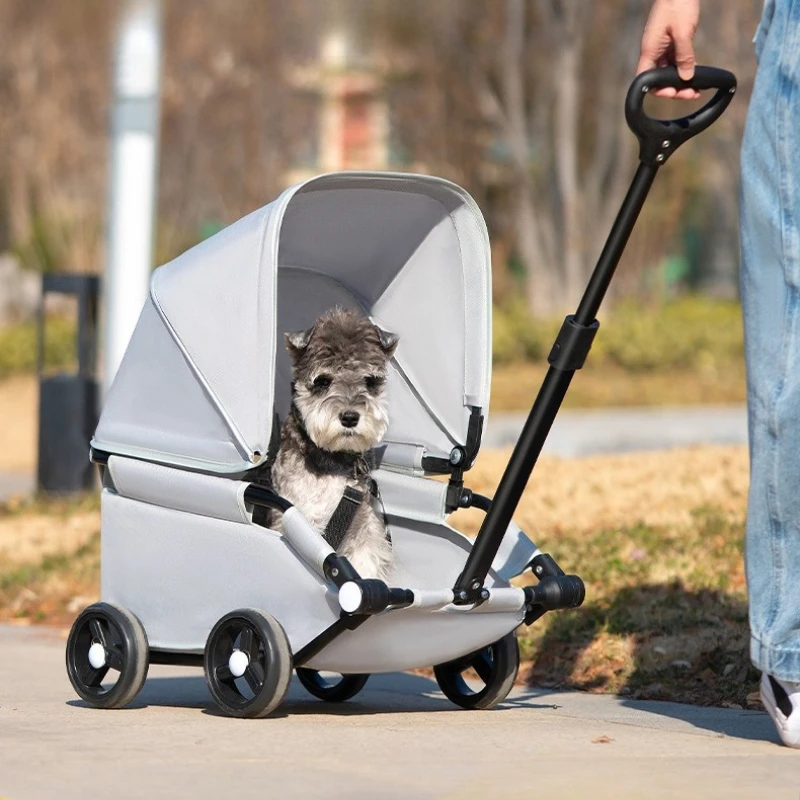 

Portable Small Dog Pet Stroller Foldable Trolley Pet Stroller for Outdoor Use Lightweight Pet Stroller with Sunshade