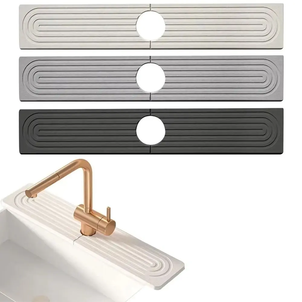 

Super Absorbent Fast Drying Faucet Mat Moisture-proof Reusable Faucet Drain Pad Non-Slip Diatom Mud Faucet Splash Guard Home