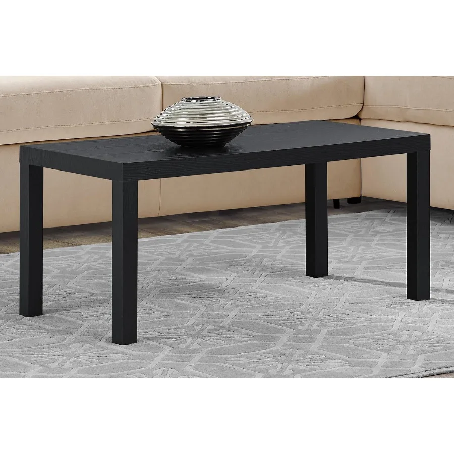 Mainstays Black Parsons‑Style Coffee Table Modern Rectangular Tea Center Table For Living Room Home Furniture