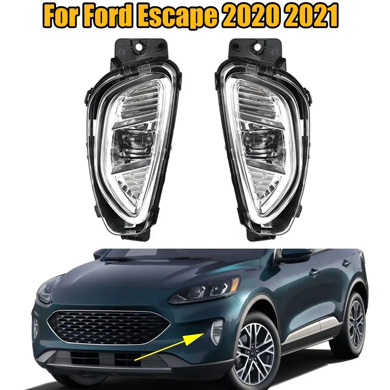 LED or Halogen Fog lights For Ford Escape 2020 2021 Car Accessories Parts Foglight Fog Lamp Assembly  Daytime Running Light