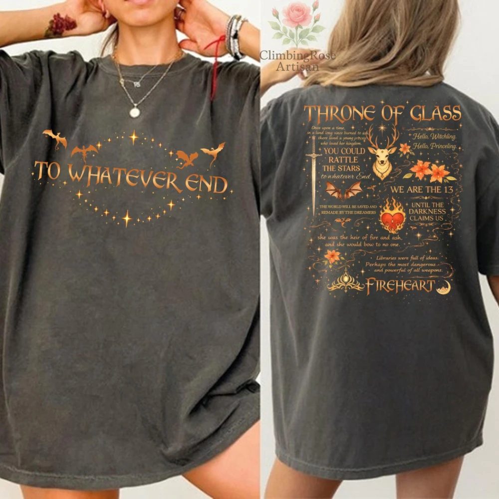 Thron aus Glas Aelin Die Dreizehn T-Shirt SJM-inspirierte Fan-Kunst Fantasy-Leser-T-Shirt Buchliebhaber-Ästhetik Bedruckbares Design T-Shirts – Detail 8