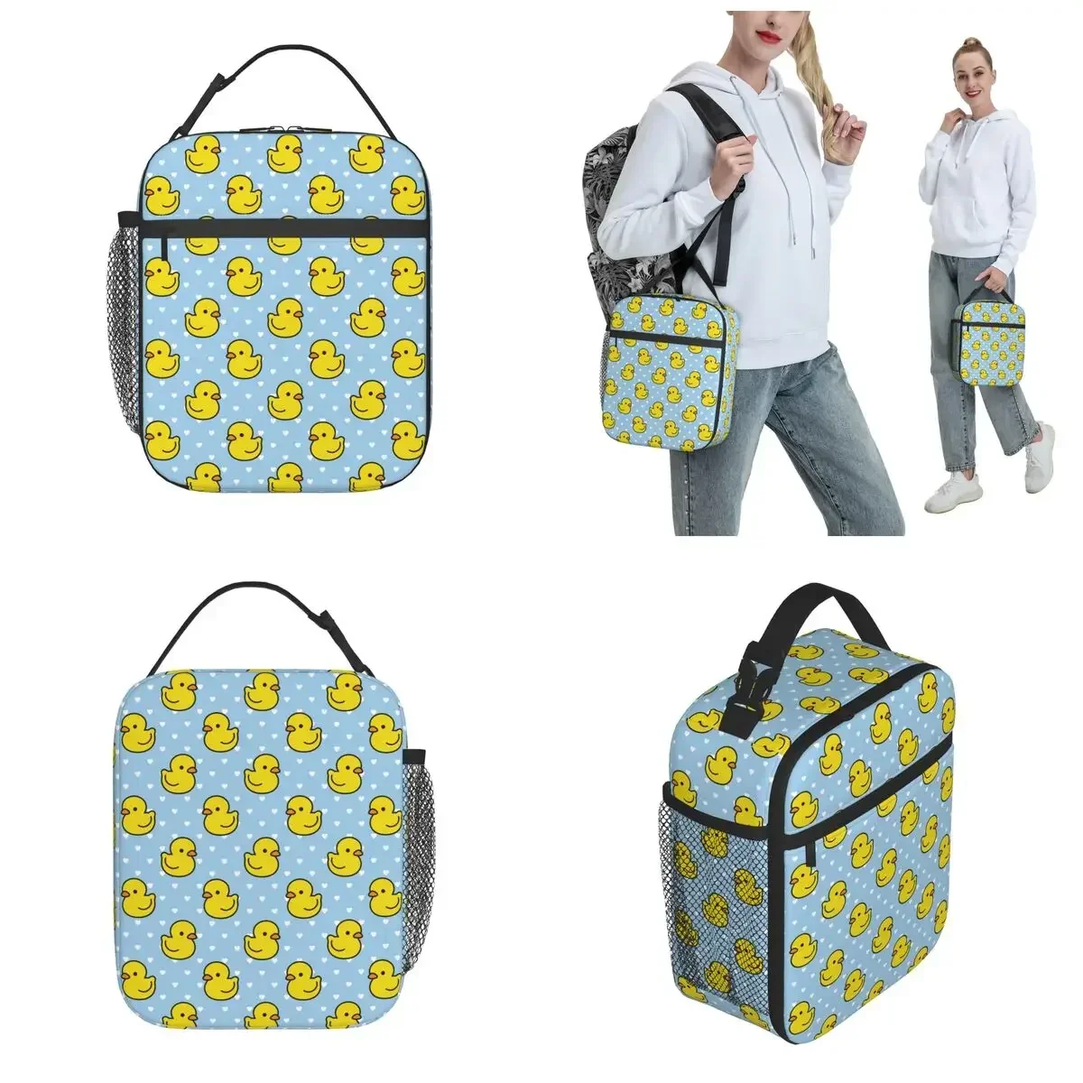 Cartoon Yellow Duck Pattern Accessories Insulated Lunch Bag For Picnic Food Storage Bag Portable Cooler Thermal Lunch Boxes