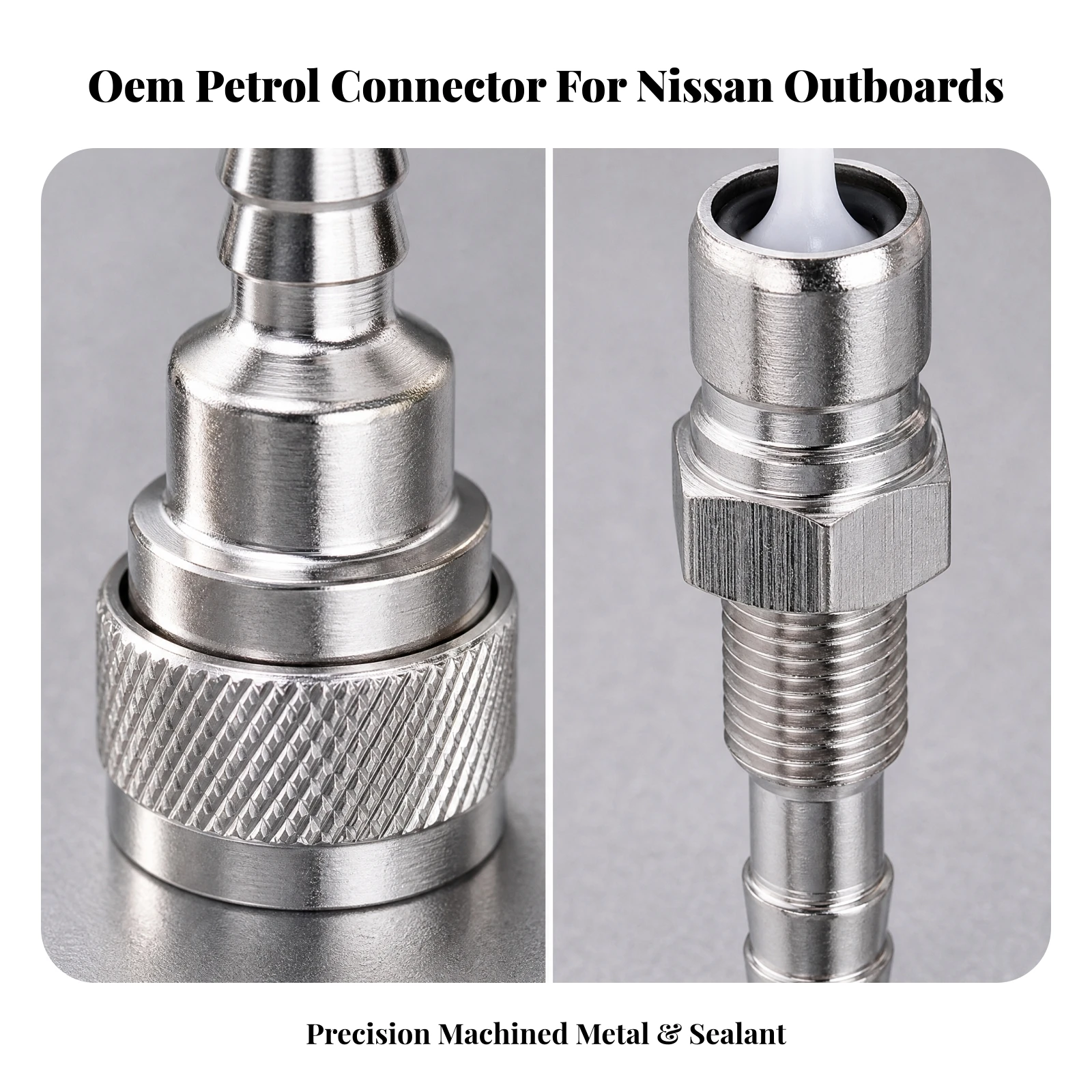 Outboard Fuel Line Connector with Barbed Hose Connections Replacement Fuel-Line Connector Assembly OEM Quality for Boat Owners