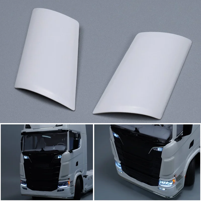 2 szt. Model 770S z tworzywa sztucznego z przedni Spoiler i bocznym kapturkiem do 1/14 Tamiya zdalnie sterowana ciężarówka wywrotka SCANIA 770S 56368