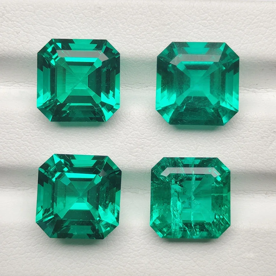 Top Hydrothermal Lab Grown Emerald Gemstones Asscher Cut Synthetic Columbia Emerald Stone Diamond With AGL Certificate