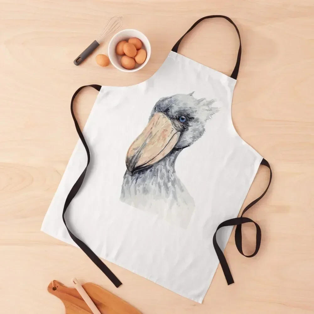 

Shoebill stork Apron For Women Kitchen Ladies nail tech supplies Barber Apron
