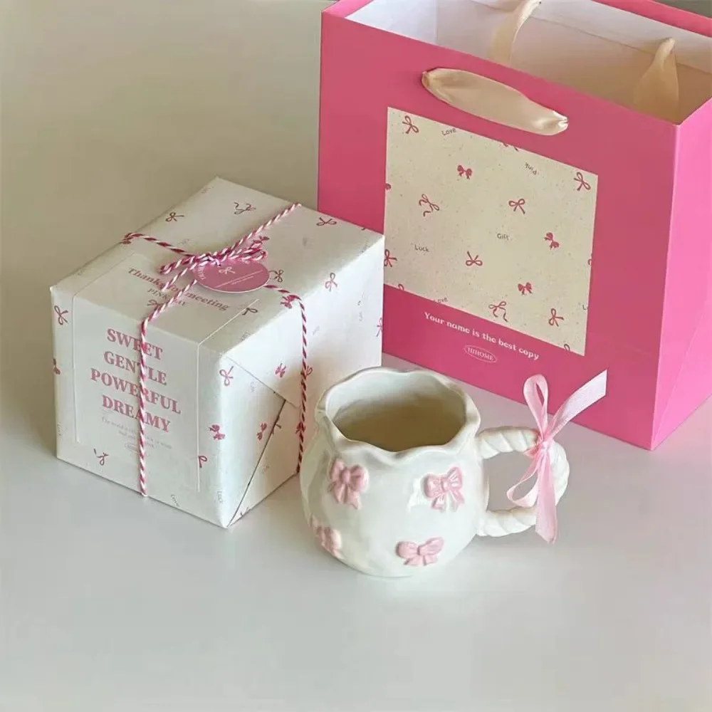 Cute Cherry Ceramic Mug, Small Niche Design, Water Cup with Gift Box, Household Drinking Set, Kitchen,Dining and Bar view 5