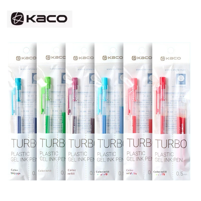 

KACO TURBO Color Gel Pen Suit,0.5mm Colored Ink Simple Smooth Writing boligrafo gel for Coloring, taking notes, annotations,test