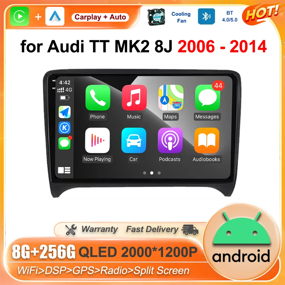 

Для Audi TT MK2 8J 2006 - 2014 Android интеллектуальная система GPS-навигация беспроводной Carplay DSP стерео Автомагнитола мультимедийный плеер