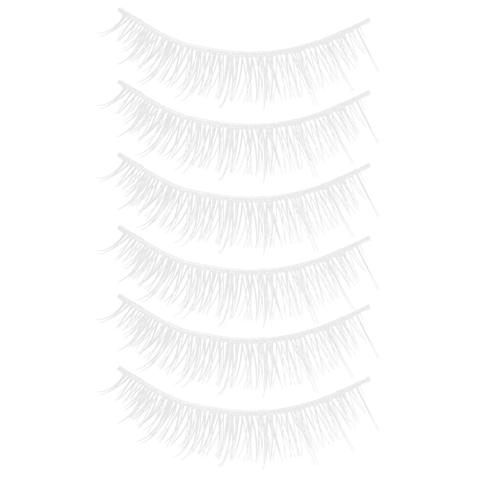 3 أزواج من الرموش الصناعية البيضاء ذات المظهر الطبيعي ملحقات الرموش الصناعية لحفلات الهالوين أزياء الماكياج DIY إكسسوارات الموضة النسائية