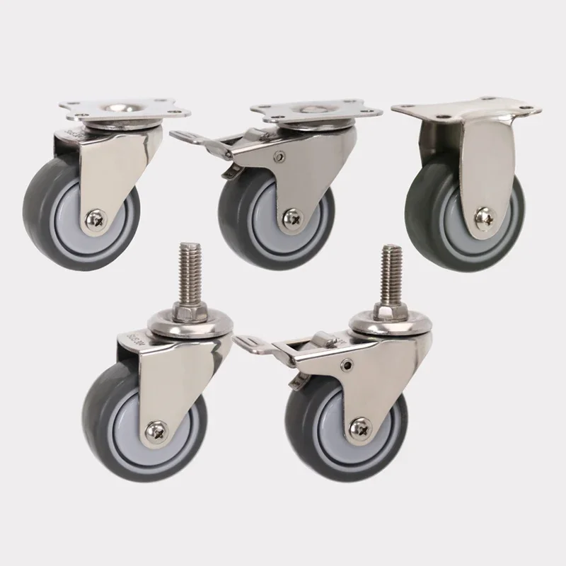 304 Stainless Steel Swivel Plate Caster 2 inch Industrial Caster for Furniture & Cart, Replacement Nylon Caster Wheel -4 Piece