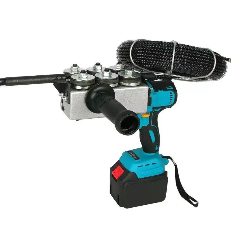 Brushless Electric Wall Threading Machine, Rechargeable Electrician Wire Puller Stringing Tool
