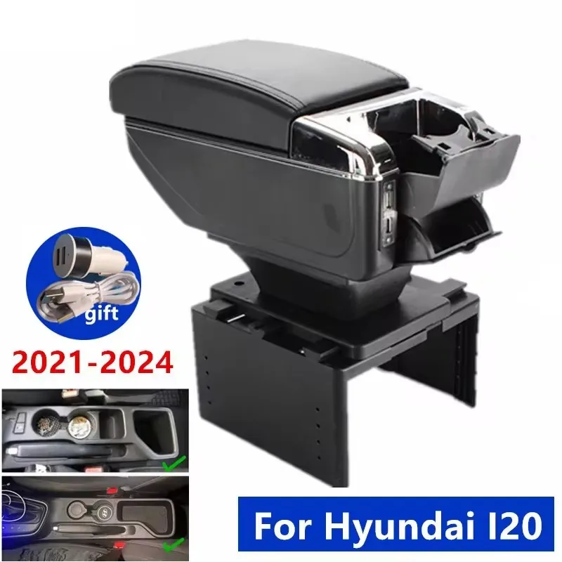 Für Hyundai I20 Armlehnenbox Für Hyundai I20 2021 2022 2023 Auto-Armlehnenbox Spezielle Nachrüst-Innenaufbewahrungsbox Auto-Zubehör