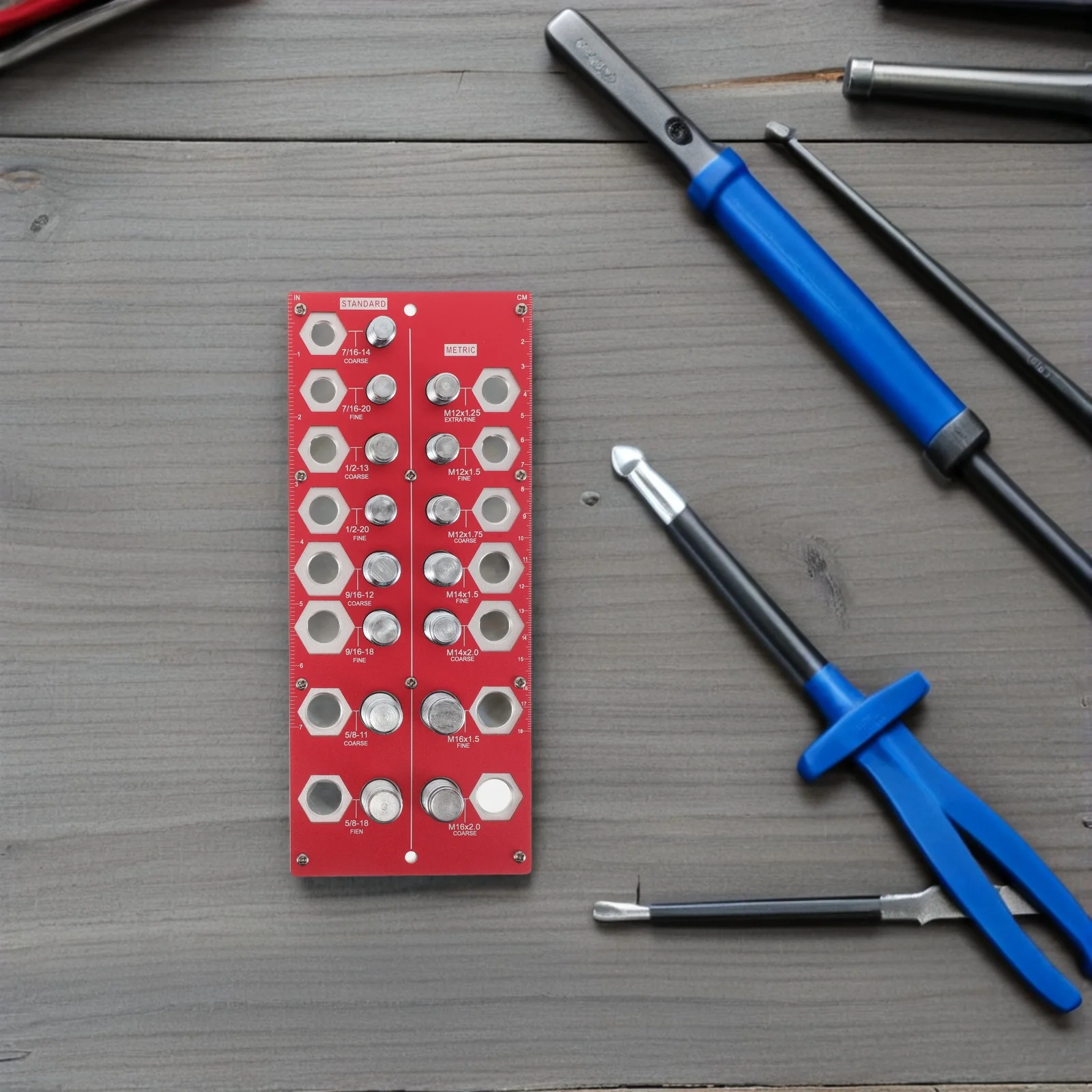 

1 Pair 38-Hole Screw Gauge Tool Bolt Nut Thread Identifier For Metric Imperial Fasteners Portable Thread Pitch Checker Ruler