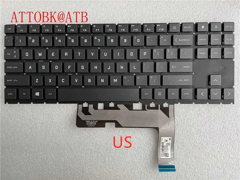 Imagem -03 - Inglês Teclado Backlight para hp Omen 15 15-en 15-ek Tpn-q238 Tpn-q236 15-ek000 Computador Portátil Backlit Teclados Novo us sp la it