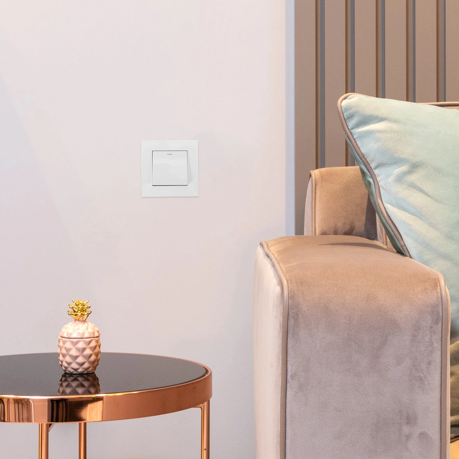

Dimmable Wall Switch Panel White Tin Phosphor Bronze Durable Light Control Easy Installation Smooth Operation Safe Long