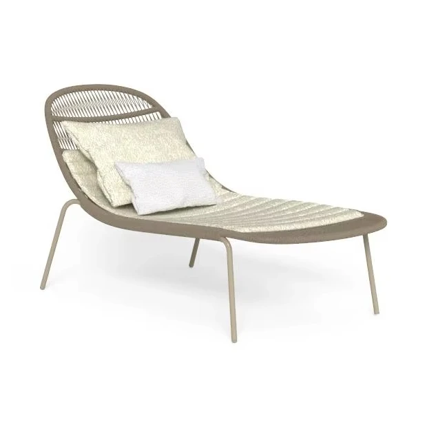 

Garden Aluminum with Weaving Rope Lounge Chair Outdoor Patio Poolside Lounge Chair Sun Bed