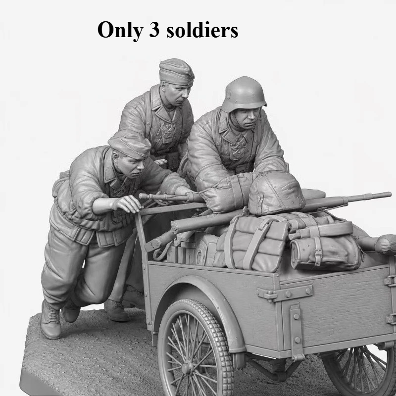 

1/35 Scale Resin Figure Assembly Model Kit Historical Miniature Hobby Toy Soldier Pushing 3 Persons Unassembled and Unpainted