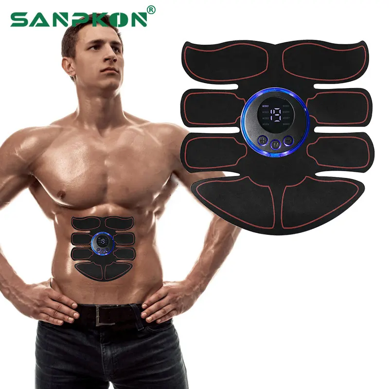 

Electric EMS Muscle Stimulator Abdominal Trainer Rechargeable Body Massage Meridians Tool Abs Muscle Fitness Arm Leg Lose Weight