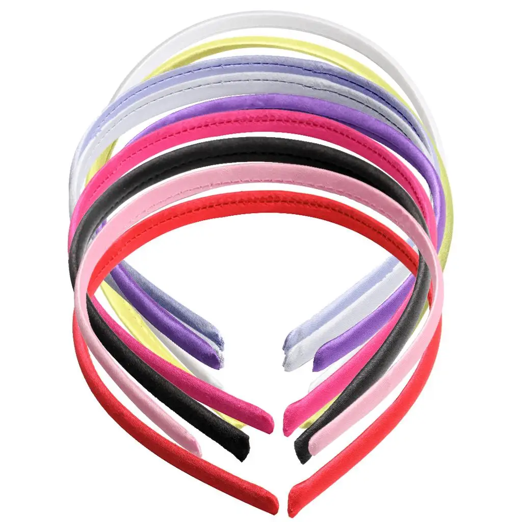 

10pcs Assorted Satin Covered Alice Hairband for Kids Girls Teens Ladies Headband