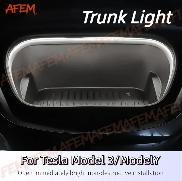 Image of Silikon-PVC-Material, Lichtleiste für den vorderen Kofferraum, wasserdicht, flexibel, modifizierte Beleuchtung für Tesla Model 3 Y, einfach zu installieren