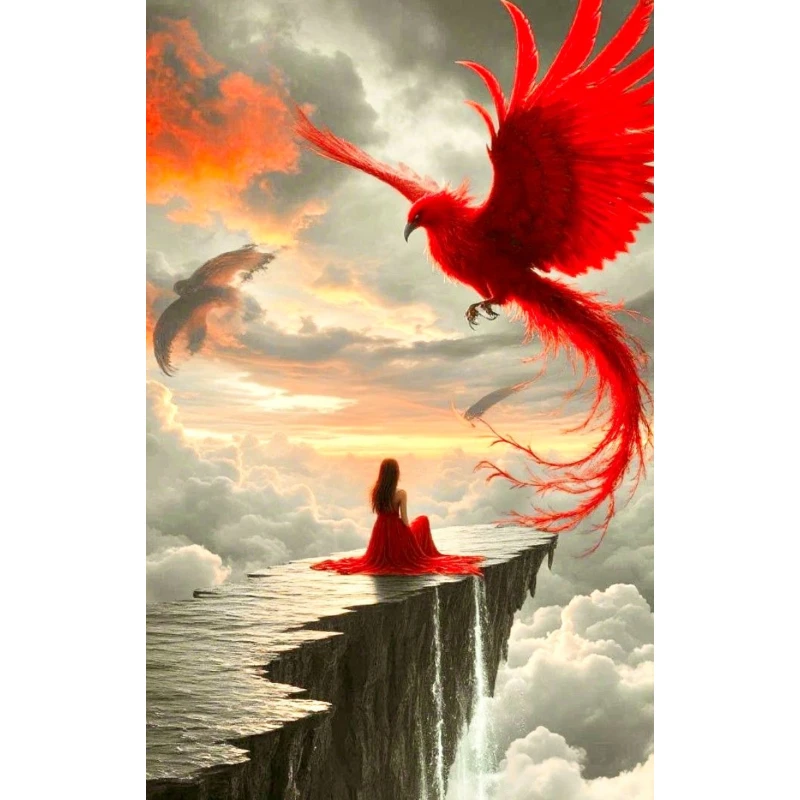 

500/1000/1200/2000 PCS Jigsaw Puzzles Woman and Phoenix Figure Family Activity Games for Gameroom Bedroom Gift Home Decor