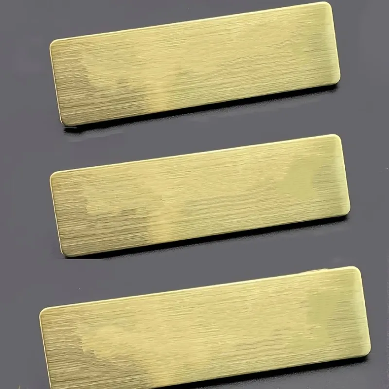 46 pcs Gold ID Badge Holders, Student Name Tags, Metal Pin Backing, Smooth Writable Area, Multipurpose
