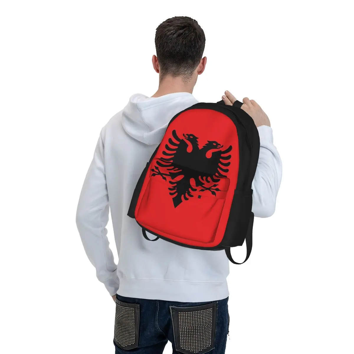 Albania Flag IPhone Case zaini ragazzi ragazze Bookbag bambini scuola borse cartone animato bambini zaino viaggio zaino borsa a tracolla